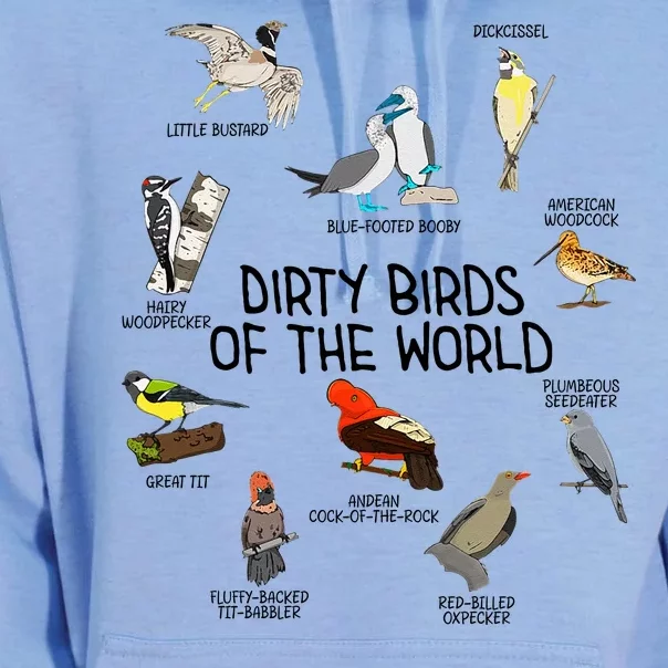 Bird Watching Dirty Birds Of The World Funny Birding Unisex Surf Hoodie