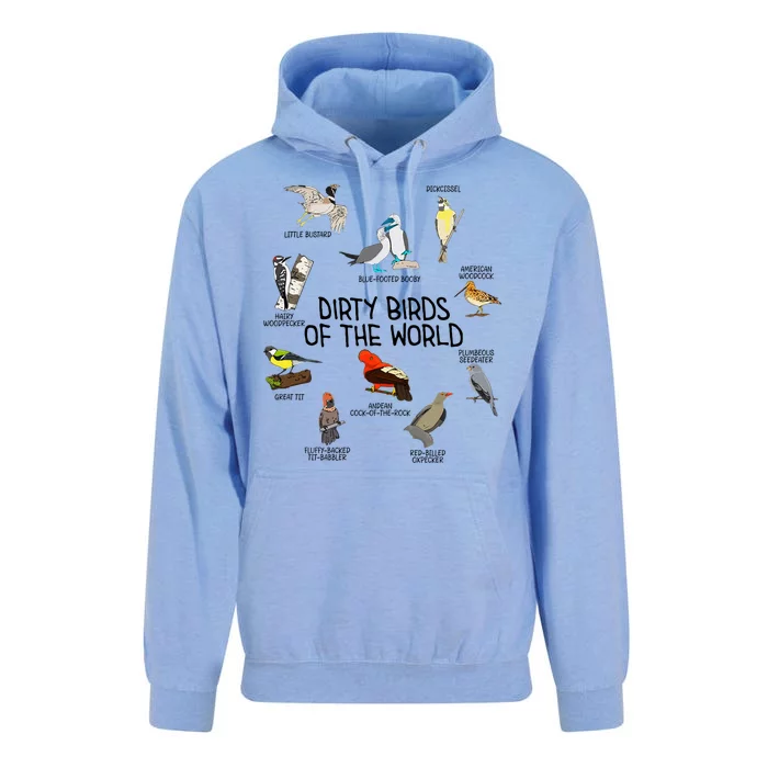 Bird Watching Dirty Birds Of The World Funny Birding Unisex Surf Hoodie