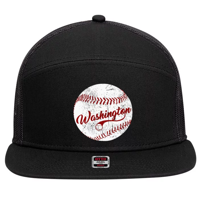 Baseball Washington Dc Team Love Baseball National Pastime 7 Panel Mesh Trucker Snapback Hat