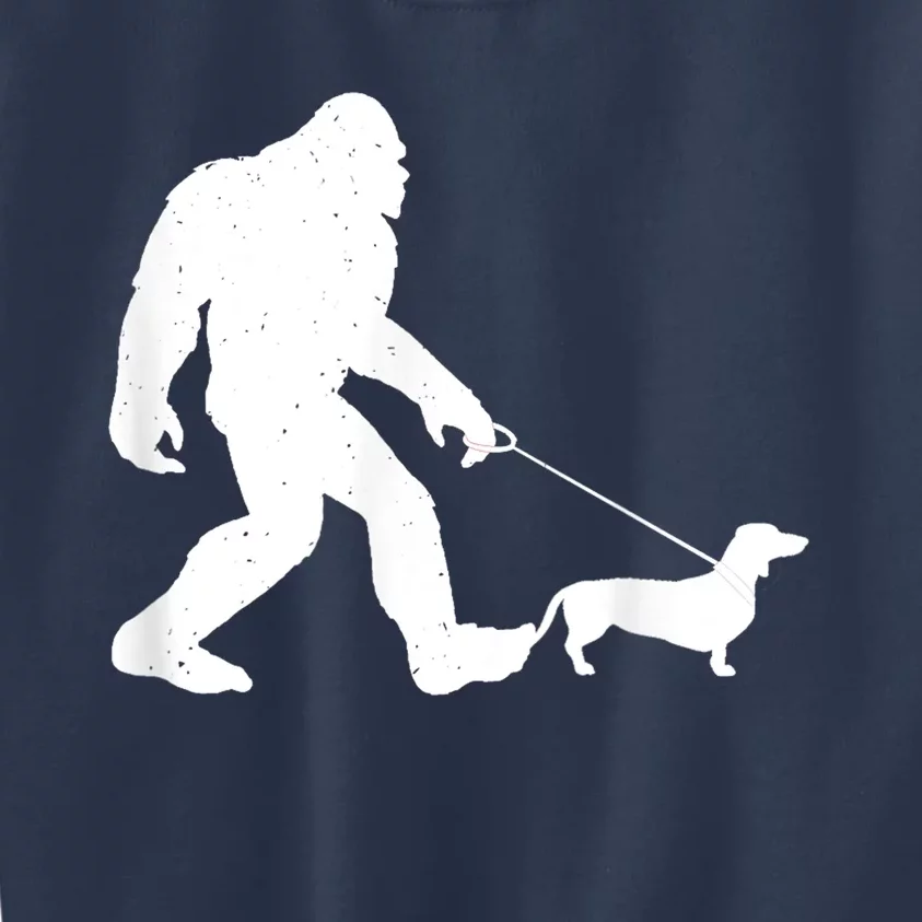 Bigfoot Walking Dachshund Funny Wiener Dog Gift Kids Sweatshirt