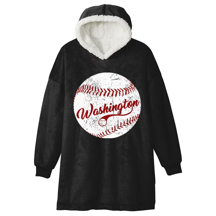 Baseball Washington DC Team Love Baseball National Pastime Hooded Wearable Blanket