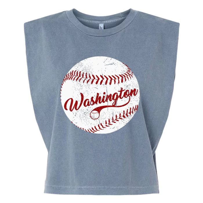 Baseball Washington DC Team Love Baseball National Pastime Garment-Dyed Women's Muscle Tee