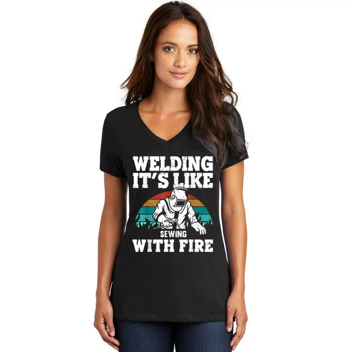 Best Welding Design For Men Women Welder Welding Metal Weld Women's V-Neck T-Shirt