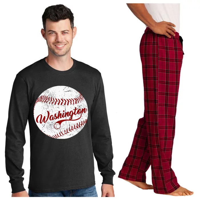 Baseball Washington DC Team Love Baseball National Pastime Long Sleeve Pajama Set