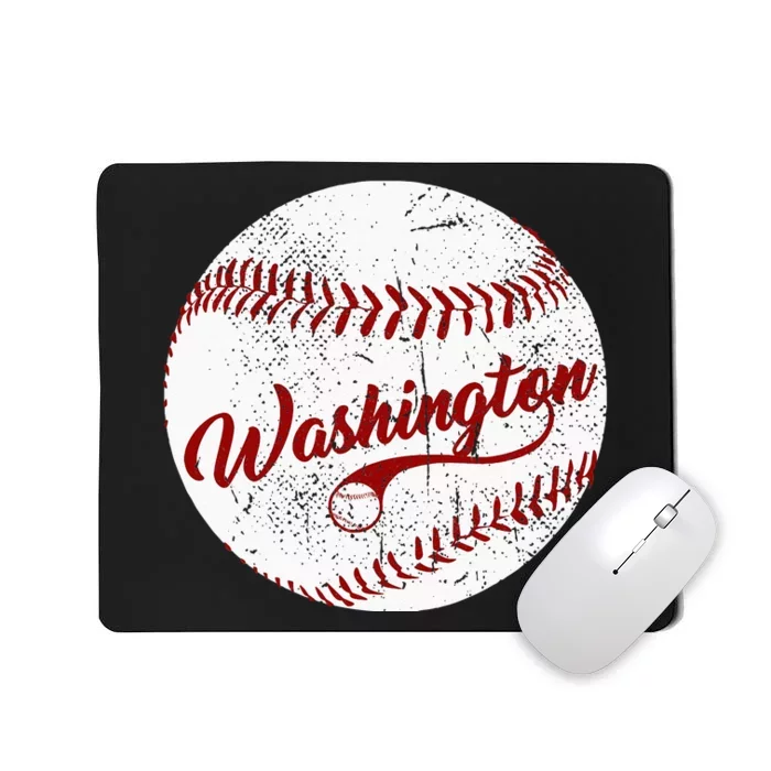 Baseball Washington DC Team Love Baseball National Pastime Mousepad