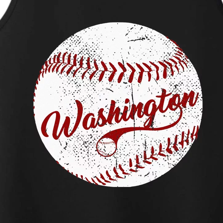 Baseball Washington DC Team Love Baseball National Pastime Performance Tank