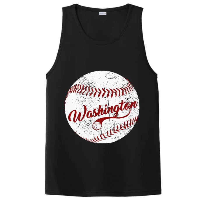 Baseball Washington DC Team Love Baseball National Pastime Performance Tank