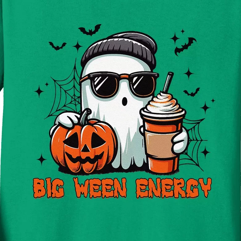 Big Ween Energy Ghost Sunglasses Gift Kids Long Sleeve Shirt