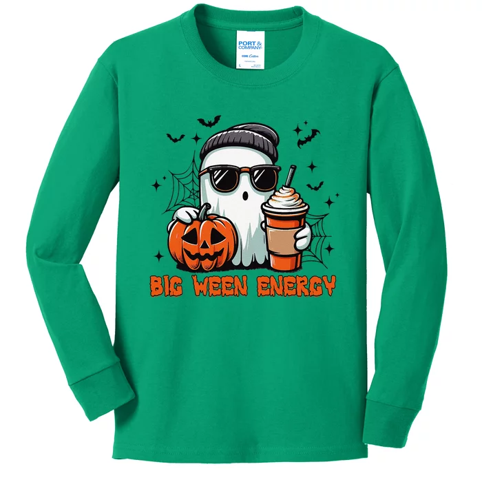 Big Ween Energy Ghost Sunglasses Gift Kids Long Sleeve Shirt