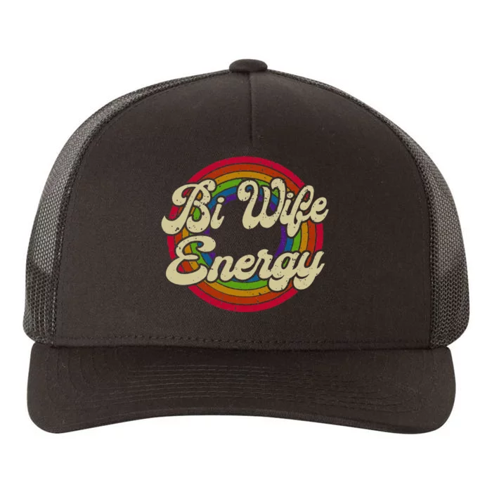 Bi Wife Energy LGBTQ Retro Vintage Yupoong Adult 5-Panel Trucker Hat