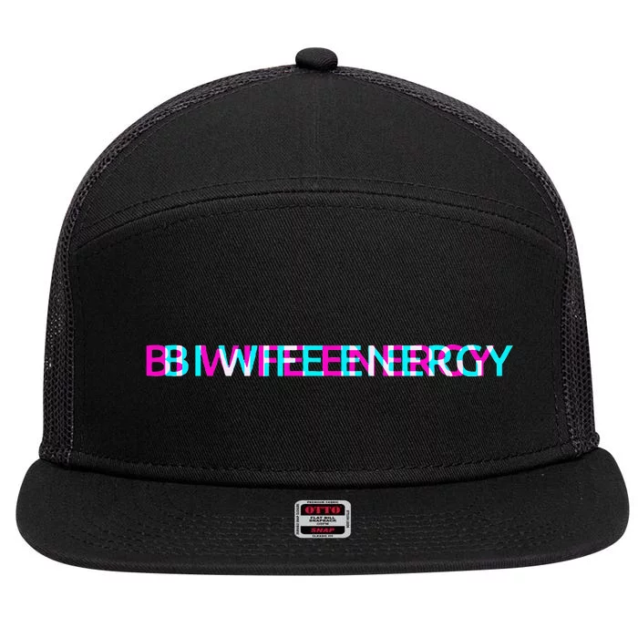 Bi Wife Energy LGBTQ Bisexual Wife Pride Stuff LGBT Wife 7 Panel Mesh Trucker Snapback Hat