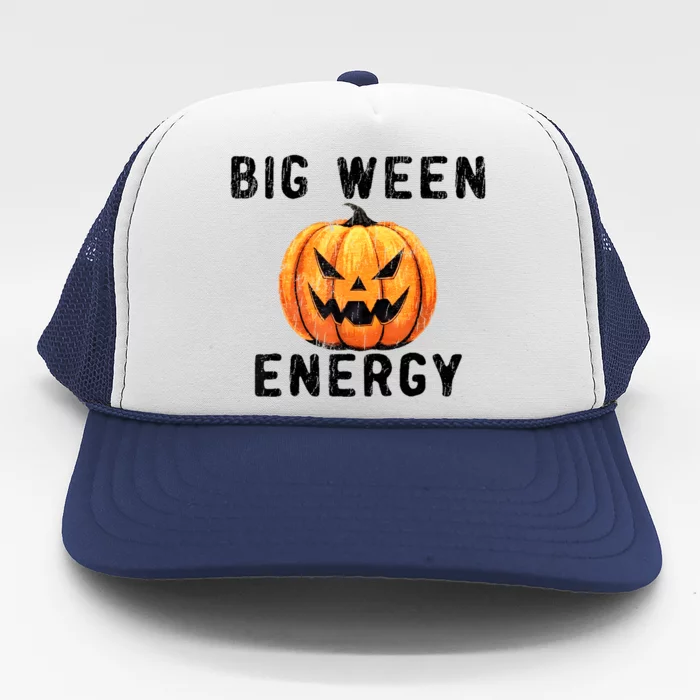 Big Ween Energy Spooky Pumpkin Face Halloween Trucker Hat