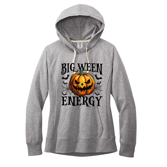 Big Ween Energy Scary Pumpkin O Latern Bat Halloween Women's Fleece Hoodie