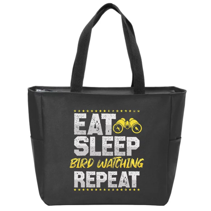 Birds Watch Eat Sleep Repeat Train Birds Hobby Bird Guide Zip Tote Bag