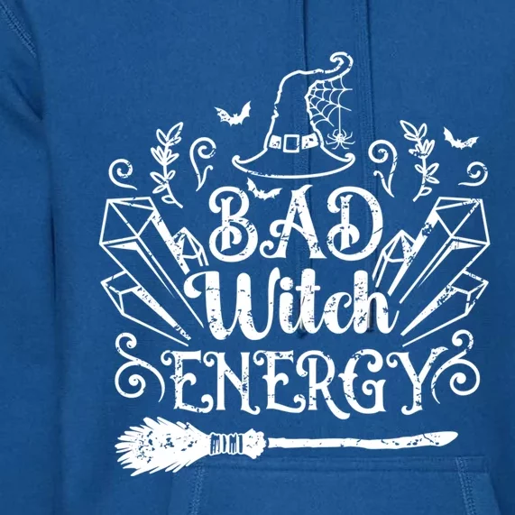 Bad Witch Energy Halloween Bad Attitude Crystal Herb Wiccan Cute Gift Premium Hoodie