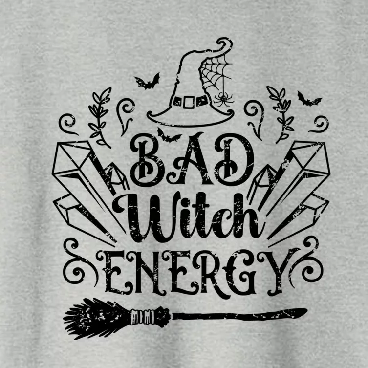 Bad Witch Energy Halloween Bad Attitude Crystal Herb Wiccan Cute Gift Women's Crop Top Tee