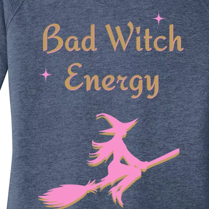 Bad Witch Energy Halloween Fall Gift Women's Perfect Tri Tunic Long Sleeve Shirt