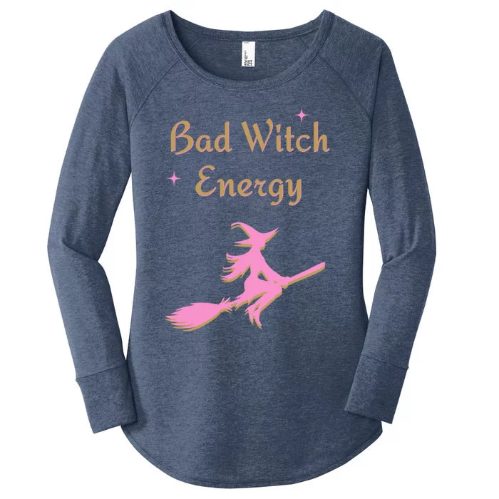 Bad Witch Energy Halloween Fall Gift Women's Perfect Tri Tunic Long Sleeve Shirt