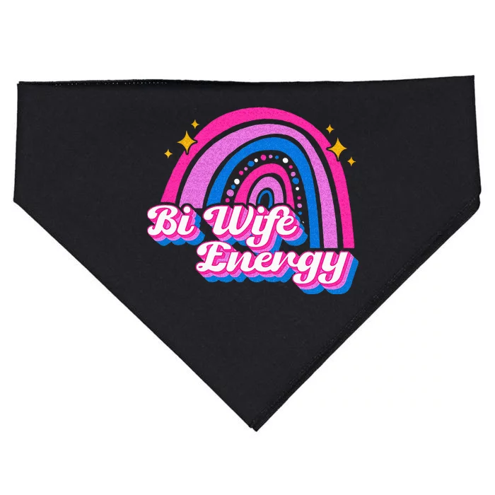 Bi Wife Energy Bisexual Pride Bisexual Flag LGBTQ Support USA-Made Doggie Bandana