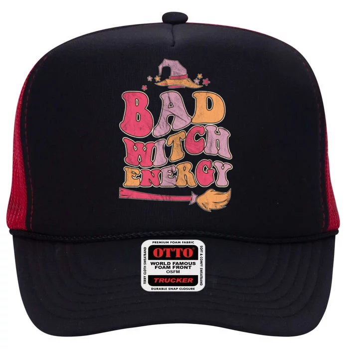 Bad Witch Energy Halloween Witch Costume Cool Gift High Crown Mesh Trucker Hat