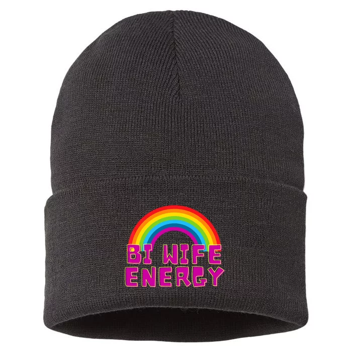 Bi Wife Energy Bisexual Pride Bisexual Flag Bi Pride Sustainable Knit Beanie