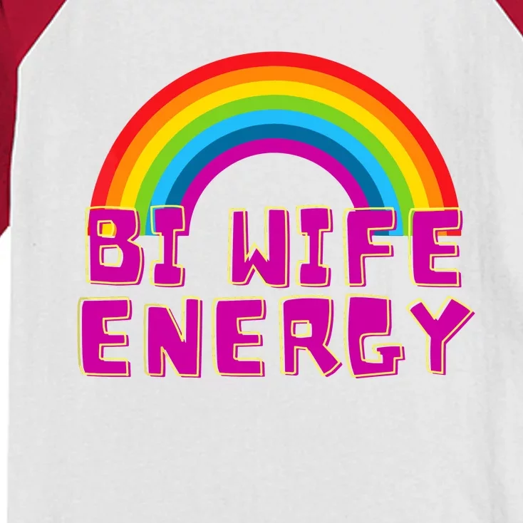 Bi Wife Energy Bisexual Pride Bisexual Flag Bi Pride Kids Colorblock Raglan Jersey