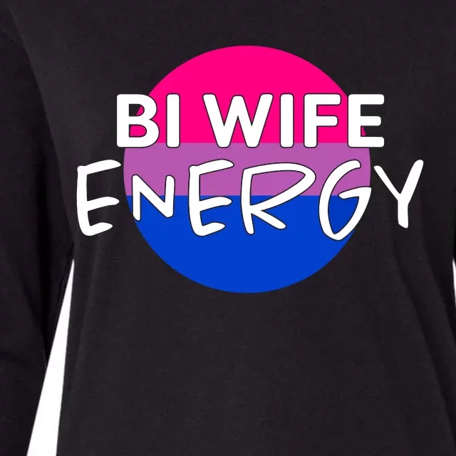 Bi Wife Energy Bisexual Pride Bisexual Flag Bi Pride Womens Cotton Relaxed Long Sleeve T-Shirt