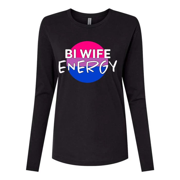 Bi Wife Energy Bisexual Pride Bisexual Flag Bi Pride Womens Cotton Relaxed Long Sleeve T-Shirt