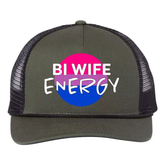 Bi Wife Energy Bisexual Pride Bisexual Flag Bi Pride Retro Rope Trucker Hat Cap