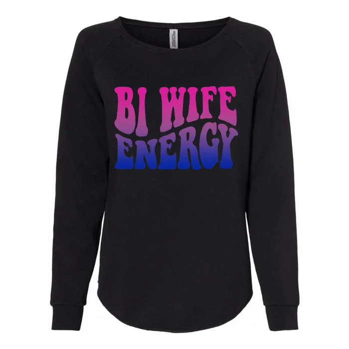 Bi Wife Energy Bisexual Pride Bisexual Flag Retro Vintage Womens California Wash Sweatshirt