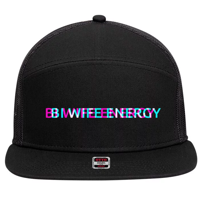 Bi Wife Energy Lgbtq Bisexual Wife Pride Stuff Lgbt Wife 7 Panel Mesh Trucker Snapback Hat