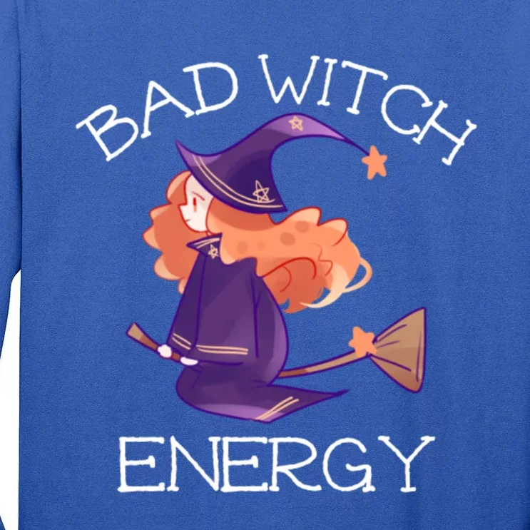 Bad Witch Energy Salem Witches Broom Company Halloween Meaningful Gift Tall Long Sleeve T-Shirt