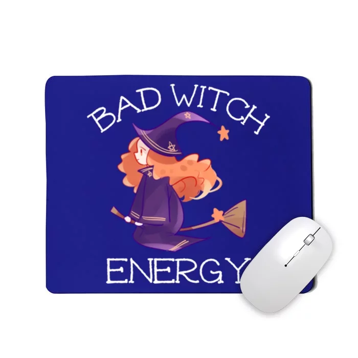 Bad Witch Energy Salem Witches Broom Company Halloween Meaningful Gift Mousepad