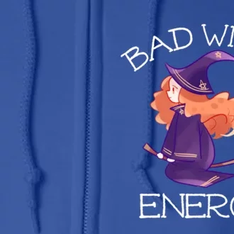 Bad Witch Energy Salem Witches Broom Company Halloween Meaningful Gift Full Zip Hoodie