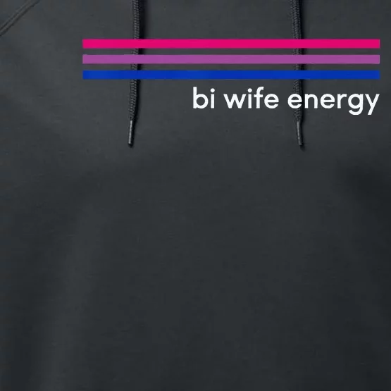 Bi Wife Energy Bisexual Pride Flag Bisexuality LGBTQ Performance Fleece Hoodie