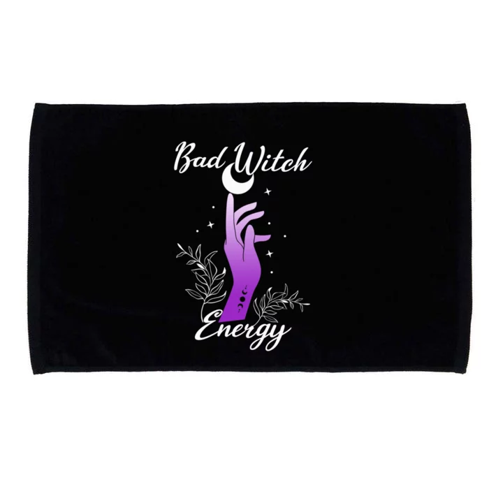 Bad Witch Energy Witchy Halloween Witchcore Gift Microfiber Hand Towel