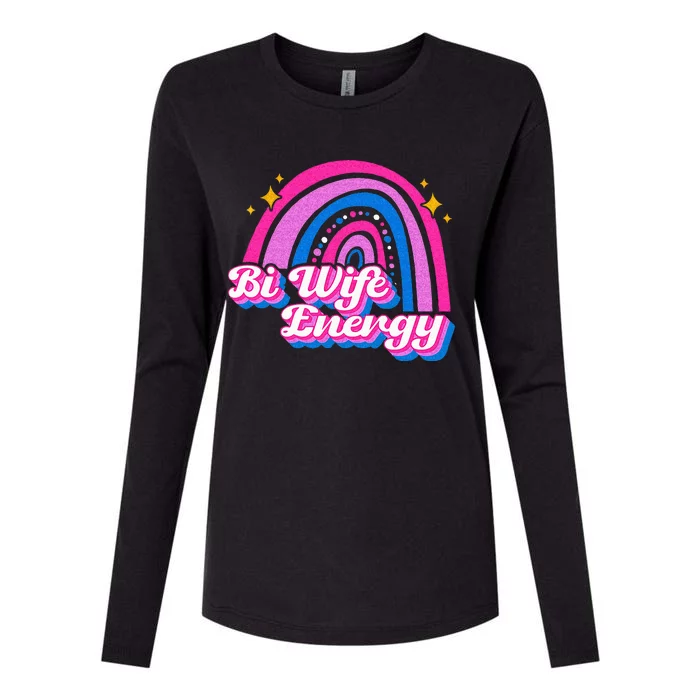 Bi Wife Energy Bisexual Pride Bisexual Flag LGBTQ Support Womens Cotton Relaxed Long Sleeve T-Shirt