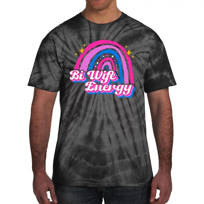 Bi Wife Energy Bisexual Pride Bisexual Flag LGBTQ Support Tie-Dye T-Shirt