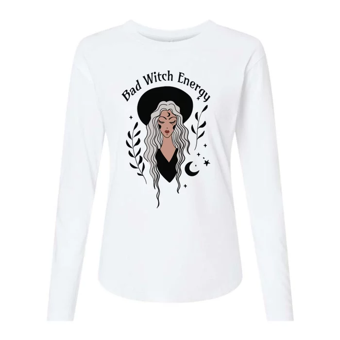 Bad Witch Energy Witchy Halloween Witchcore Cute Gift Womens Cotton Relaxed Long Sleeve T-Shirt