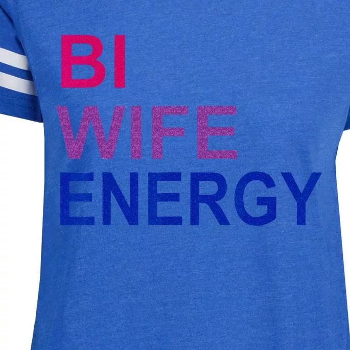 Bi Wife Energy Bisexual Bi Pride Enza Ladies Jersey Football T-Shirt