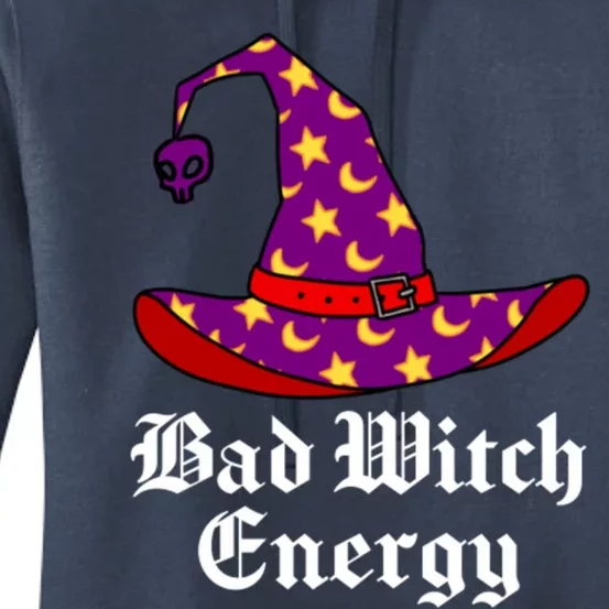 Bad Witch Energy Salem Witches Hat Halloween Spells Potions Cool Gift Women's Pullover Hoodie