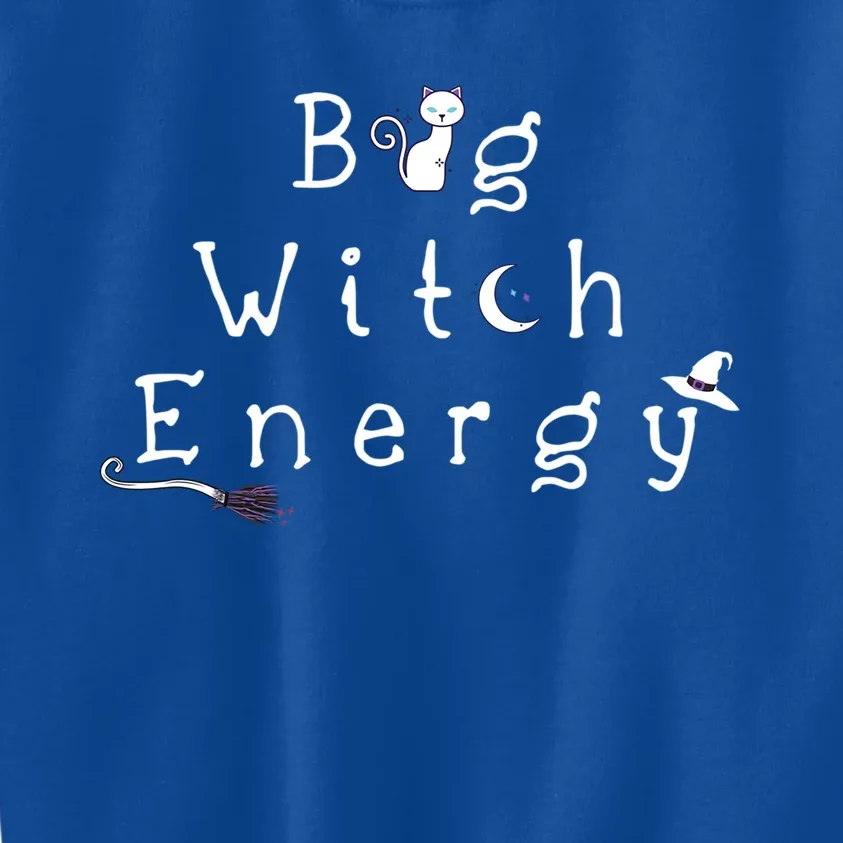 Big Witch Energy Cute Cat Halloween Witchy Gift Funny Gift Kids Sweatshirt