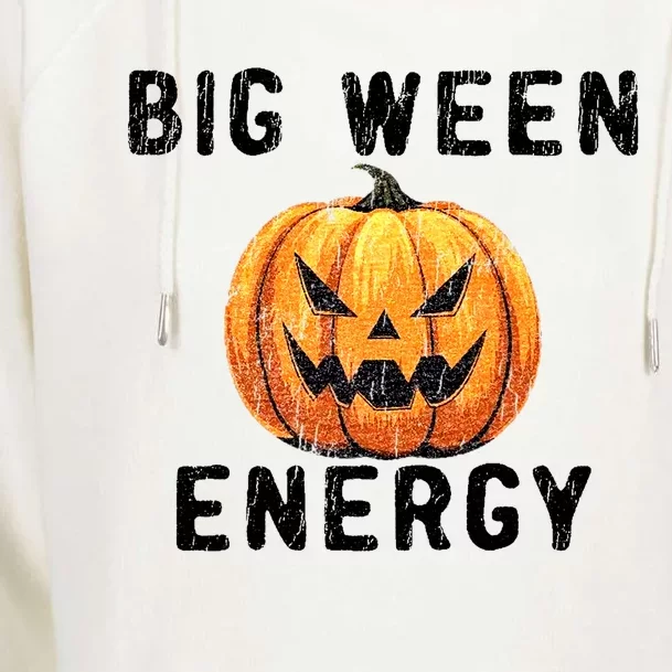 Big Ween Energy Spooky Pumpkin Face Halloween Womens Funnel Neck Pullover Hood