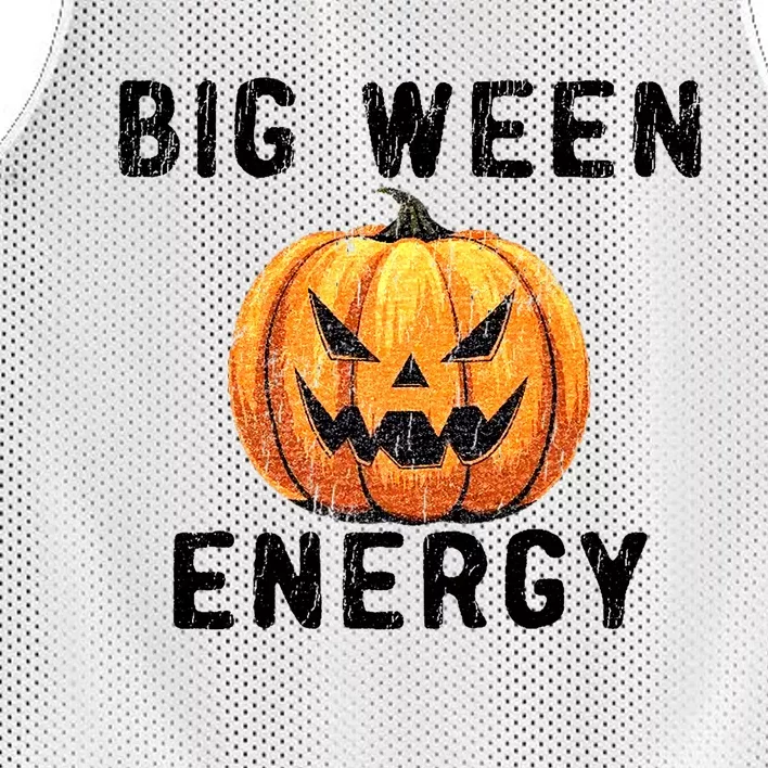 Big Ween Energy Spooky Pumpkin Face Halloween Mesh Reversible Basketball Jersey Tank