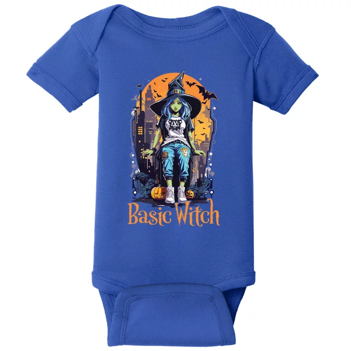 Basic Witch Funny Urban Halloween Zombie Witch Streetwear Cute Gift Baby Bodysuit