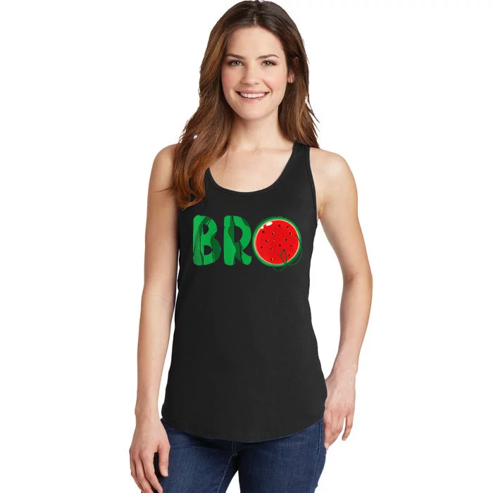 Bro Watermelon Funny Matching Family Summer Fruit Brother Ladies Essential Tank