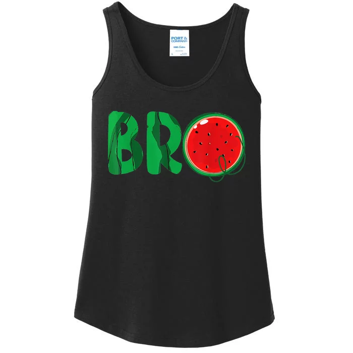 Bro Watermelon Funny Matching Family Summer Fruit Brother Ladies Essential Tank