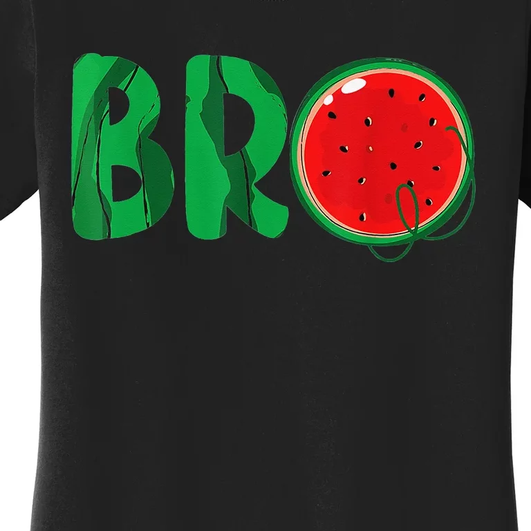 Bro Watermelon Funny Matching Family Summer Fruit Brother Women's T-Shirt