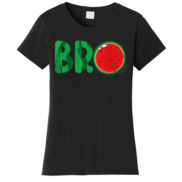 Bro Watermelon Funny Matching Family Summer Fruit Brother Women's T-Shirt