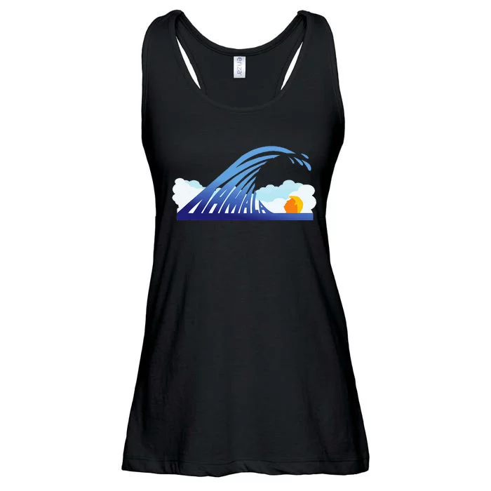 Blue Wave For Kamala Harris Funny Trump Ladies Essential Flowy Tank